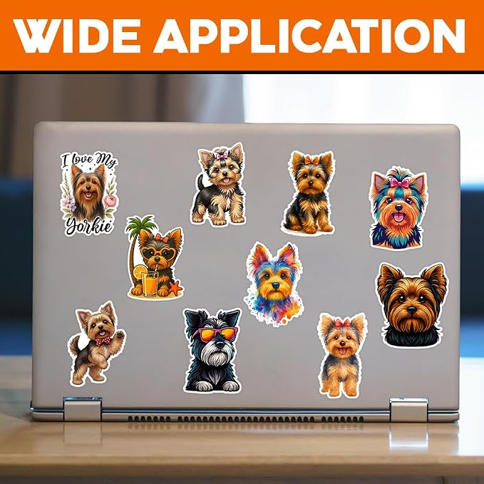 MAIANEY | Yorkshire Terrier Stickers, Cute Yorkshire Terrier Vinyl Decals - Image 2