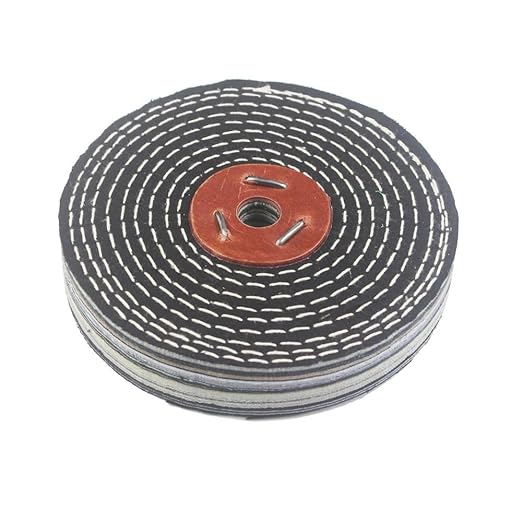 Luo ke 6'' x 1'' Dinem Polishing Wheel - 1/2'' Arbor Abrasive Denim Polishing Wheel Denim Cloth Buffing Wheels for Bench Grinder/Die Grinder