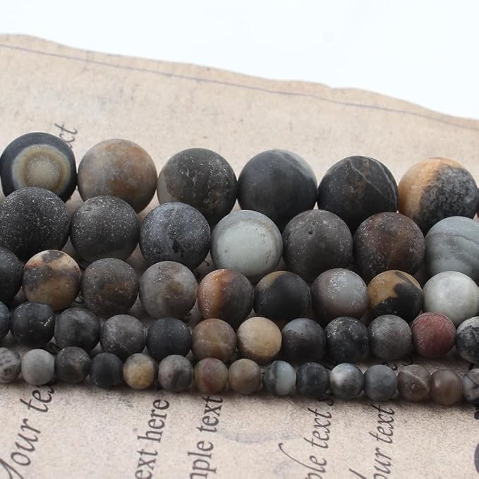 6mm Matte Crazy Lace Agate Bead, 15-Inch Matte Round Loose Stone Beads - Image 6