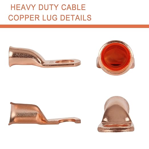 62PCS 4 AWG Ring Terminal Connectors Battery Copper Wire Lugs 4 Gauge 5/16", 3/8", 1/4", 1/2" with Heat Shrink Tubing Set, 30Pcs Battery Cable Ends and 32PCS Heat Shrink Tubing