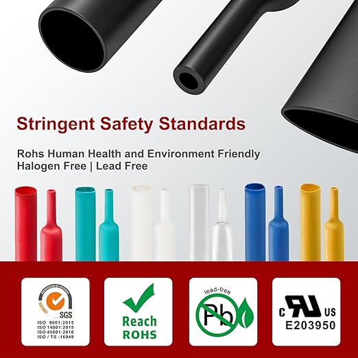 Chanzon 140 Pcs Heat Shrink Tubing Kit, 3:1 Red Sleeving Heat Shrink Wrap Tubing with Length 3.5" (inch), Marine Grade Electrical Waterproof Polyolefin Heat-Shrink Tube