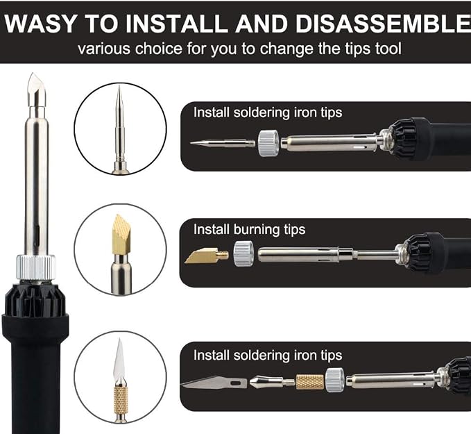 Wood Burning Kit, WoodBurning Tool Adjustable Temperature 200~450 ℃ Pyrography - Image 3