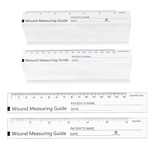 600 Pcs Wound Measuring Tape 6 Inch Wound Ruler Double Sided Disposable Paper Tape Measure Paper Guide Ruler Measurement Tools for Nurses