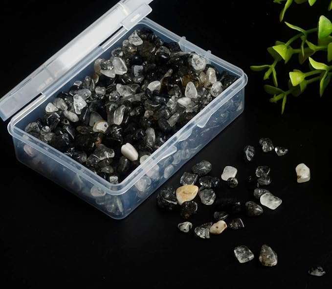 Natural Chip Stone Beads Black Rutilated Quartz 5-8mm About 400 Pieces - Image 3