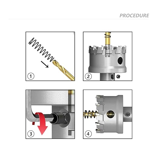 6PCS Pilot Drill Bits Set with Titanium -Plated, 1 Extra Spring and Wrench, Replacement Central Drill Bits for Hole Saw, Ideal for Steel, Metal etc.