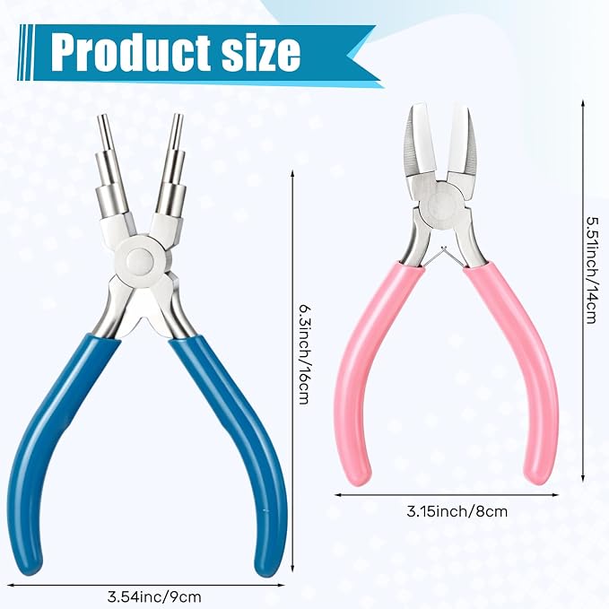 Mudder 2 Pieces Jewelry Making Tool Bail Making Pliers 6 in 1 Jewelry Wire - Image 2