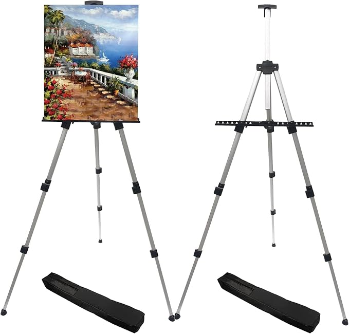 RRFTOK Silver 2 Pack 17-66 Inch Art Easel Stand by RRFTOK