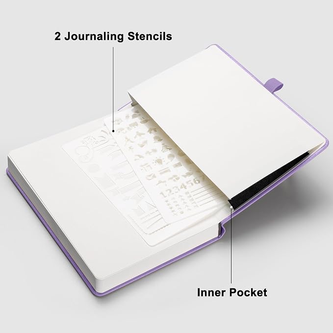 RETTACY Dotted Journal Notebook, 192 Pages, A5 Medium Size | Leather Hardcover - Image 7