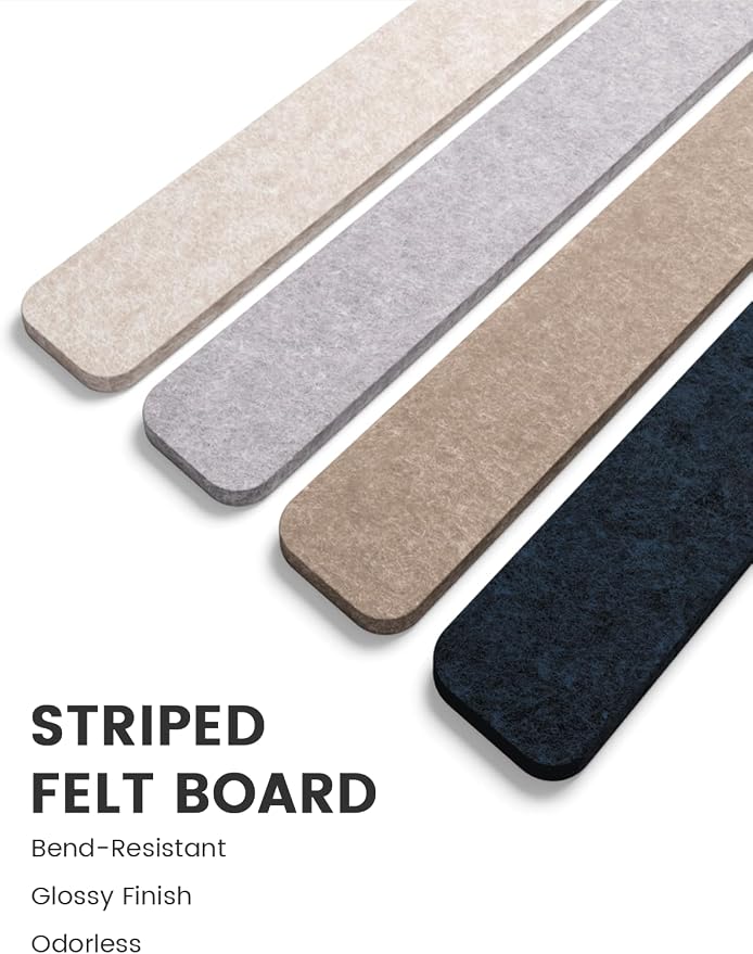 Fluxynara Cork Board Alternative Felt Strip Board 8-Pack 13"x2", Office Pin - Image 3