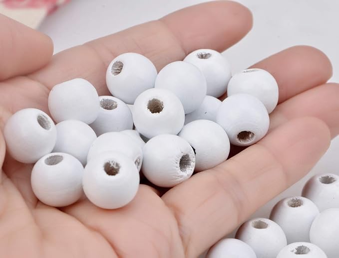 AD Beads Wood Spacer Loose Wooden Craft Beads Big Hole Beads Assorted - Image 4