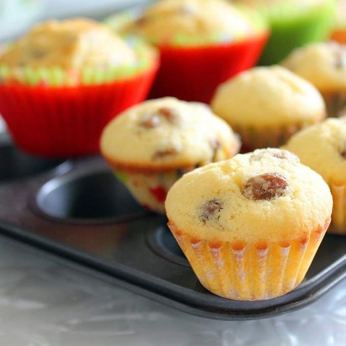 Silicone Cupcake Liners Baking Cups Non-Stick Jumbo Reusable Muffin Molds Bento - Image 3