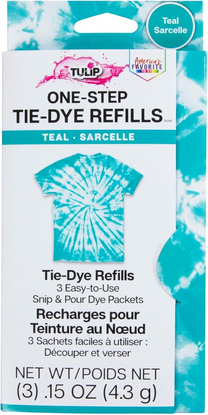 Tulip One-Step Tie-Dye Kit, 3 Fabric Dye Refill Packs by Tulip
