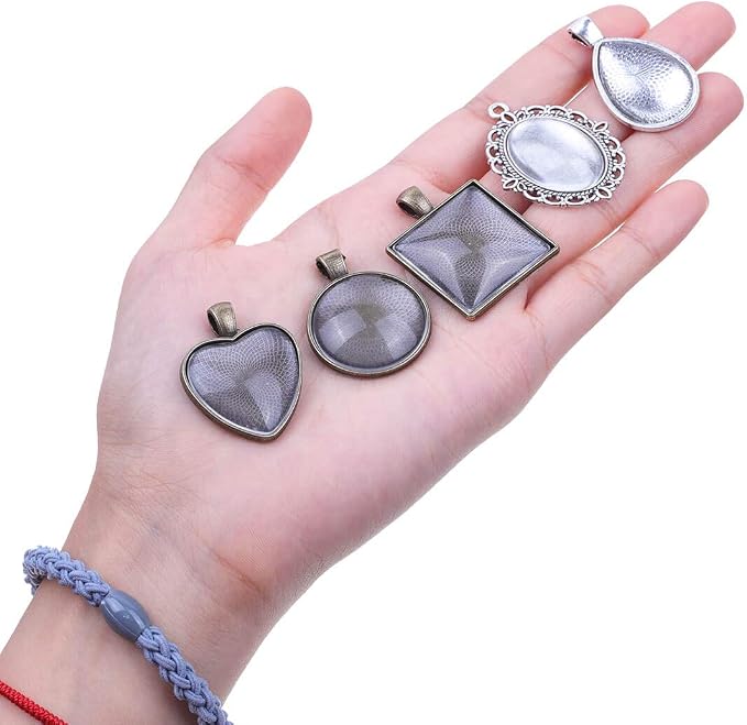 Anezus 60Pcs Pendant Trays, Bezel Pendant Trays Blanks - Image 5
