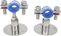 Stainless Steel Adjustable Pipe Clamp Bracket - Wall/Ceiling Mount Support for 1/2-Inch (19mm) Pipe, Heavy-Duty Rustproof Brackets with Screws, Short Type, Set of 2