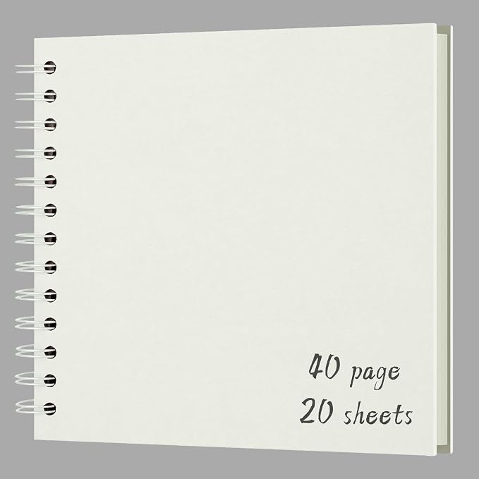 DIY Scrapbook Album 7x7 Inch, Hardcover Kraft Paper Scrap Book Photo Album by Sprsthai