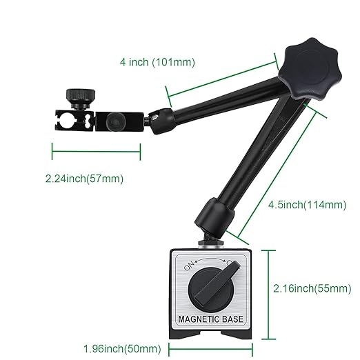 HDLNKAK Magnetic Base Stand 176 lbs Max Pull for Dial Indicator (Black)