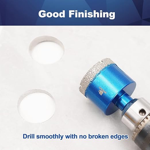 Dry Diamond Core Drill Bit Set,BRSCHNITT 2pcs/Pack 1 1/8 Inch (28mm) Diamond Hole Saw Core Drill Bit with Triangle Shank for Porcelain Tile Ceramic Stone Granite Marble