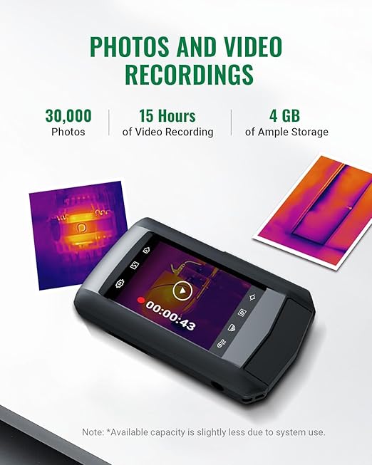 HP96 Thermal Imaging Camera,3.5" Touch Screen Thermal Camera with Visual Camera, 240 x 240 Super Resolution, Intelligent Scene Detection, 96 x 96 IR Resolution, 25 Hz Video Recording, -4°F to 662°F