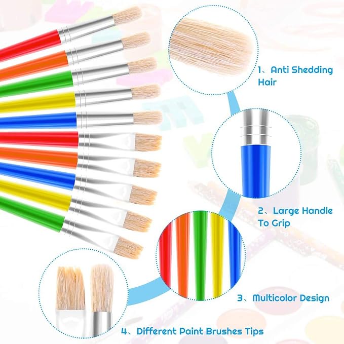 Anezus 30 Kids Paint Brushes Set - Image 5