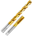 5/8"-18 UNF Tap and 37/64" Drill Bit Kit, M2 HSS Drill and Tap Set, Combination of Drill and Tap Kit for Metal