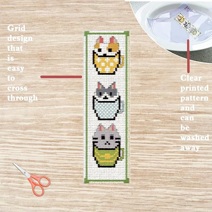 FREEBLOSS 6 Set Cross Stitch Bookmark Kit Counted Cross Stitch Kit Embroidery - Image 3