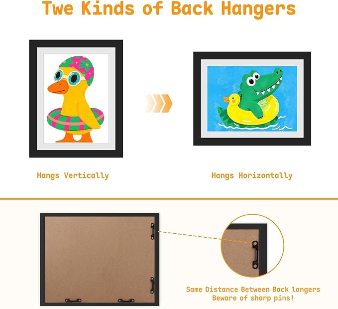 8 Pack Kids Artwork Frames Changeable 8.5 x 11 Inch Children Art Projects - Image 6
