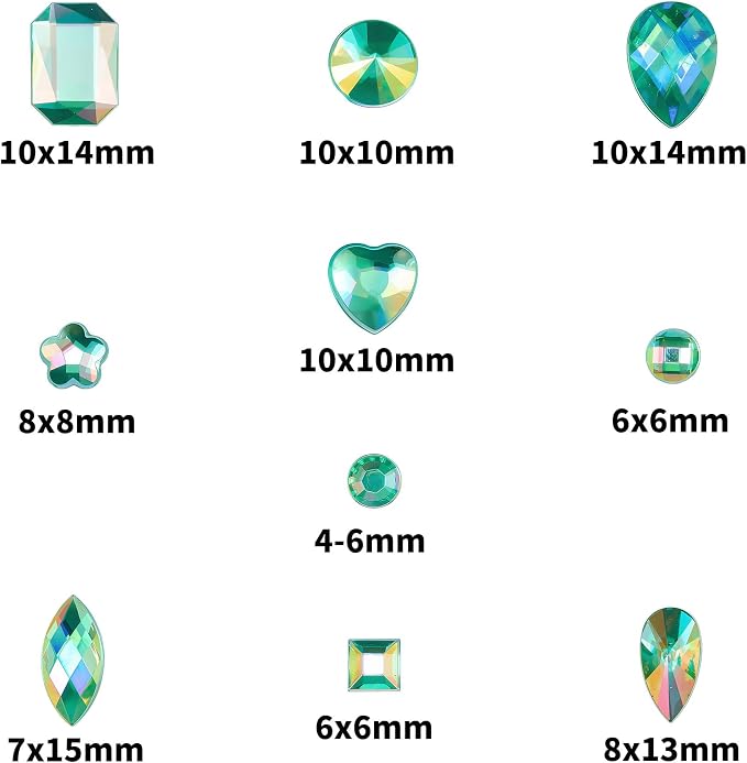 1200 Pcs AB Rhinestones for Bedazzling, Rainbow Effect Craft Gems for Crafting - Image 2