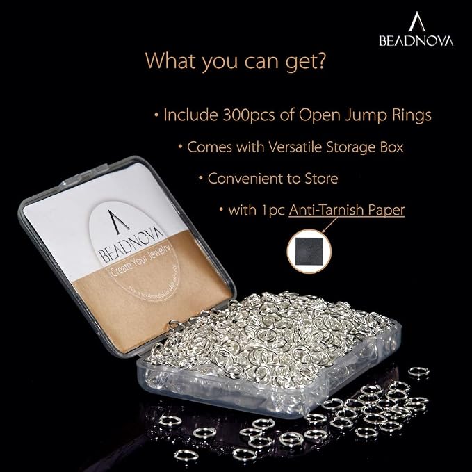 BEADNOVA 6mm Jump Rings Silver Jump Rings - Image 2