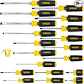 VACO VAC7202 20-Piece Screwdriver Set with Magnetizer, Phillips, Slotted and TORX, Laser-Etched Precision Blades, Enhanced Comfort Handles