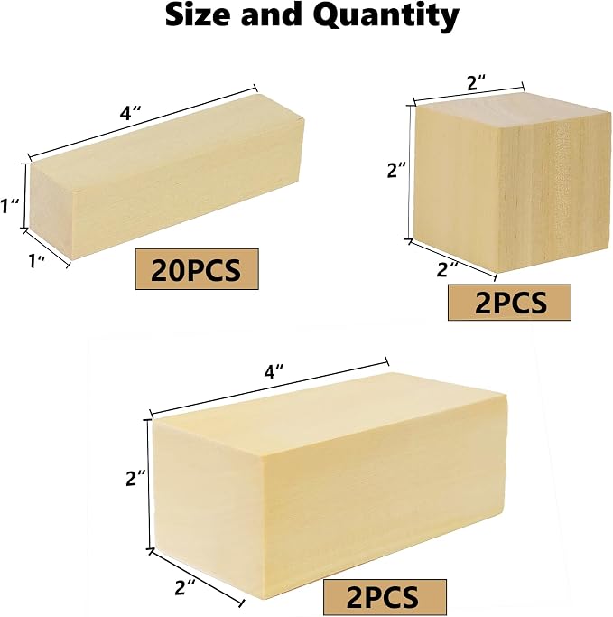 Ninekong 24PCS Basswood Carving Blocks - Image 2