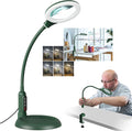 12X Magnifying Glass with Light and Stand, Real Glass, LED 5 Color Modes by RackydigPro