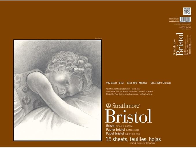 Strathmore 400 Series Tape Bound 2-Ply Bristol Pad, Smooth Surface, 18 X 24 by StrathmorePaper
