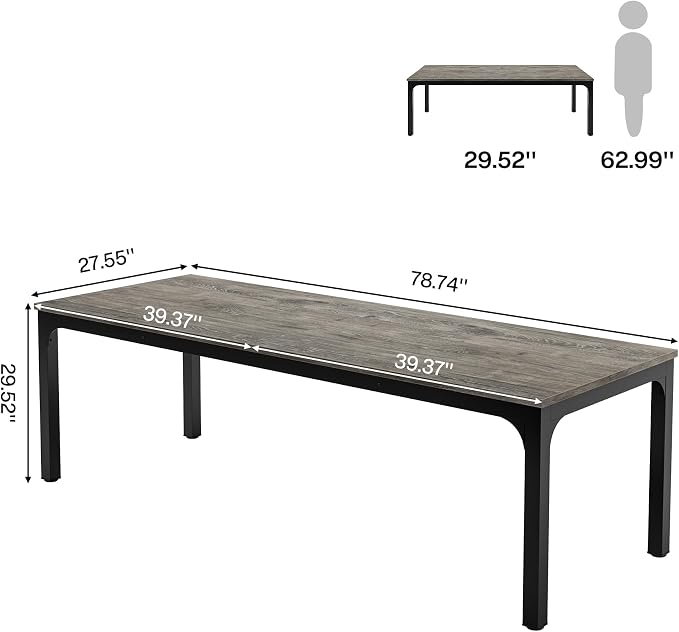 Tribesigns 78.7 Inches Extra Long Computer Desk 2 Person Desk, Double Long Desk - Image 2