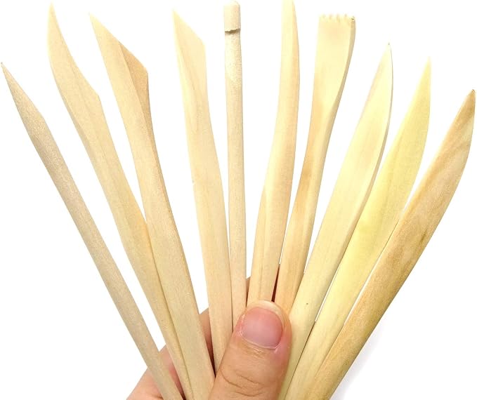 Honbay 10-Piece Double Ended Wooden Mini Modeling Tools Clay Sculpture Tools - Image 7