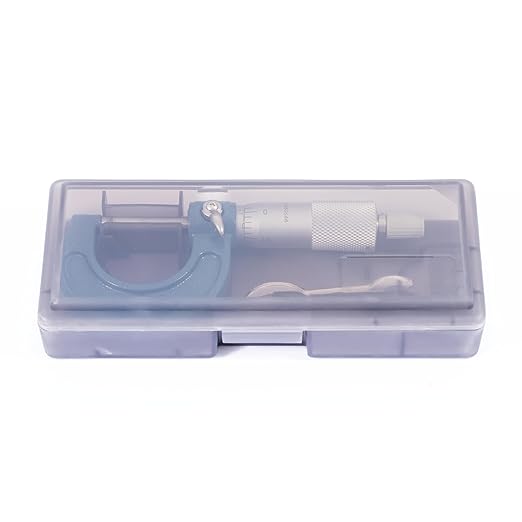PEC Tools 0-1” Outside Micrometer, Industrial-Grade Precision Measuring Tool, Hardened Steel, High-Accuracy Micrometer with Ratchet Stop & Carbide-Tipped Measuring Faces for Machining & Engineering