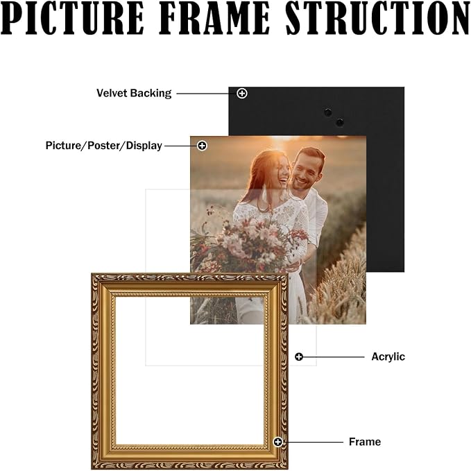 10×10 Picture Frame Gold - Image 2