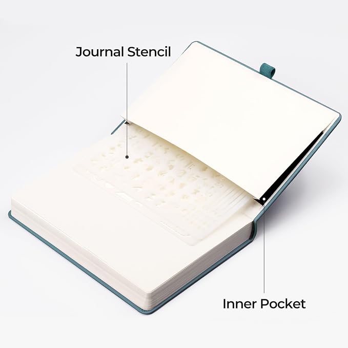 EMSHOI Dotted Journal Notebook, 320 Pages, A5 Size | Leather Hardcover - Image 5