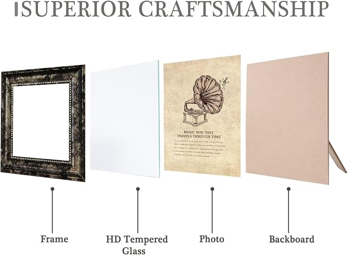 8x8 Picture Frames Set of 4, Rustic Retro Photo Frame - Image 7