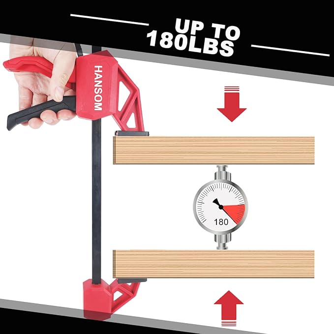8-Pack 12&6 Inch Bar Clamps,Woodworking Clamps Light Duty 180LBS Throat Depth 2-1/3”,One-Handed Quick Grip/Spreader Wood Clamps,Bar Clamps Set with Quick Change Button