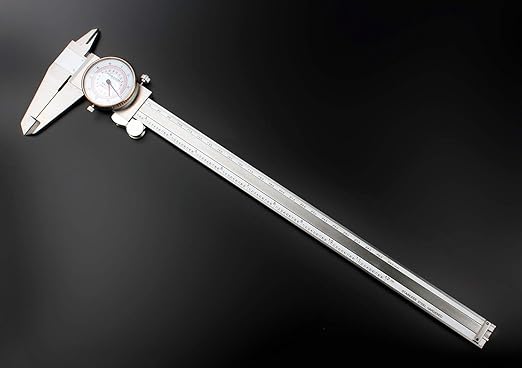 Accusize Industrial Tools 12'' by 0.001''/300mm by 0.02mm Dual Needle Precision Dial Caliper,Imperial/Metric, P920-S232