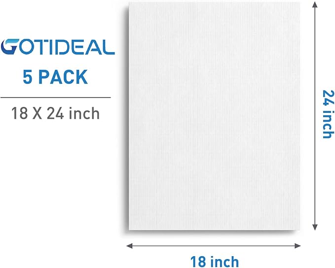 GOTIDEAL Canvases for Painting, 18x24 inch of 5 Pack, Professional Primed White - Image 2