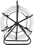 Fish Tape Duct Rodder 328Ft Fiberglass Fish Tape Puller 0.2in100m with Cage Wheel