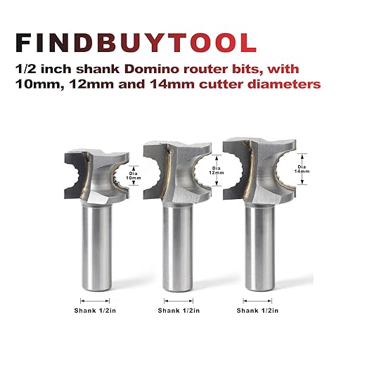 FINDBUYTOOL Router Bits Tool Set for Festool DF700 Domino Tenons, 3Pcs