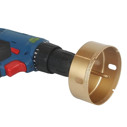 Brazed Diamond 3-1/2 inch Hole Saw with Center Drill Bit for Ceramic,Porcelain,Tile,Glass,Granite Quartz,Marble,Gemstone,Dry Drilling 90mm