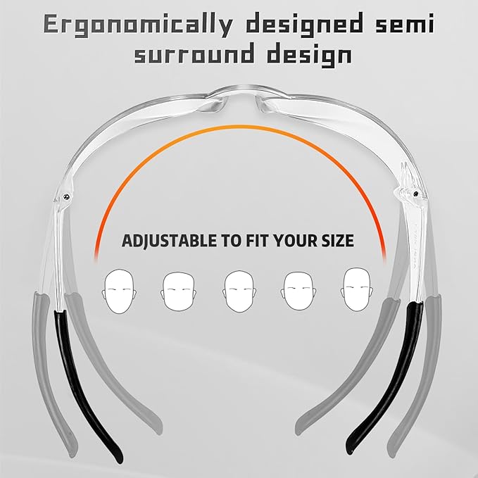 Clear Safety Glasses Bulk of 50,ANSI Z87.1 Impact Resistant Lens Eye Protection for Lab,Construction