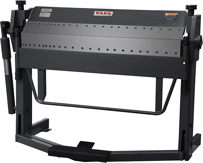 KAKA INDUSTRIAL Pan and Box Brake, 50-inch Sheet Metal Brake Machine with Fingers, 14-Gauge Mild Steel Capacity Box and Pan Brake with Foot Clamp, 0-135° Folding Angle PBB-5014A