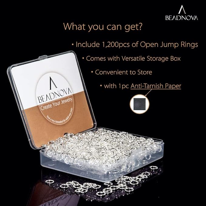 BEADNOVA 6mm Jump Rings Silver Jump Rings - Image 2
