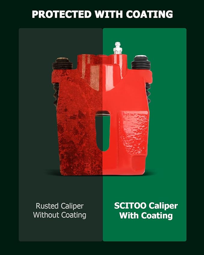 SCITOO Rear Right Brake Caliper Without Bracket 184858 Red Compatible For Ford For F-150 2004-2011 For Ford For Lobo 2005-2009 For Lincoln Mark LT 2006-2008 2010-2011