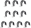 4-1/2 Inch 10 PCS 2 Holes Rubber Cushioned U Bracket Clamp, Reinforced Rigid Pipe Strap, Stainless Steel Conduit Straps Cable Clamp (114 mm) by Tavonuxt