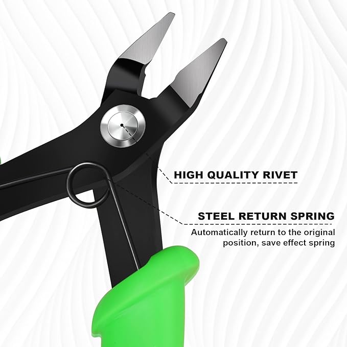 P.I.T. 4pcs Small Wire Cutters, Diagonal Cutting Pliers, Precision Mini Flush Cut Pliers, Micro Cutter for Soft Copper Wire,Floral, Jewelry, Electronics, Model Craft,Heating Wire,3d Print,5‘’